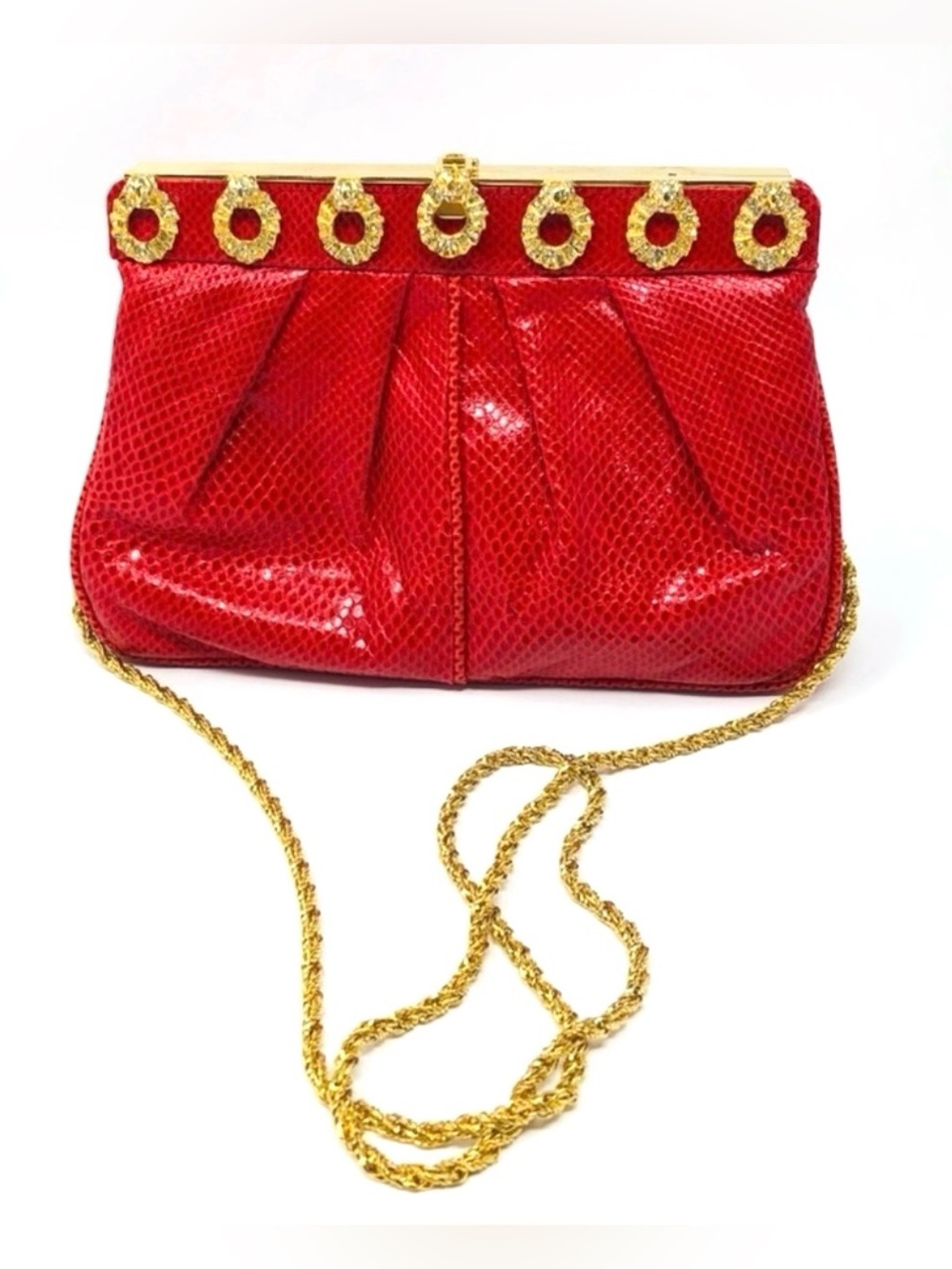 CARLO FIORI Italy vintage snakeskin evening bag/clutch